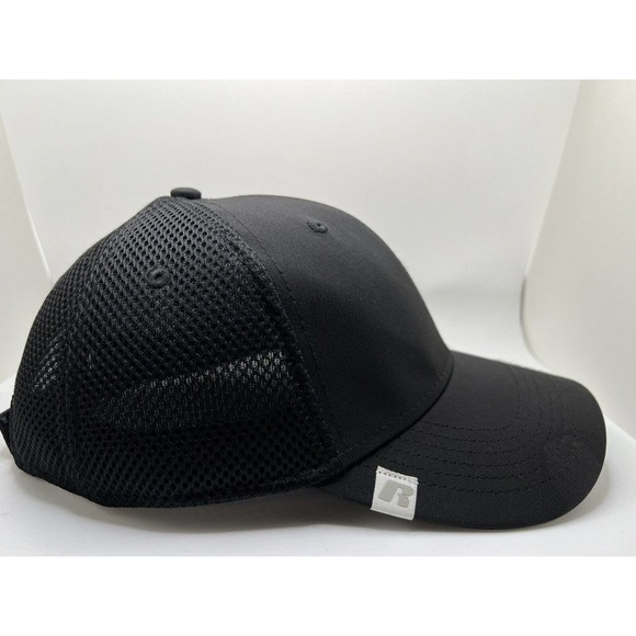 Russell Strapback Hat Cap Black Baseball - Picture 6 of 9